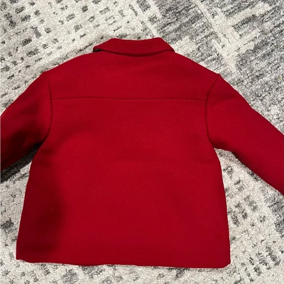 Zara red girls wool coat - Picture 4 of 5